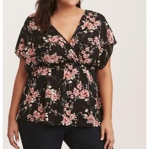 Babydoll Georgette Surplice Top